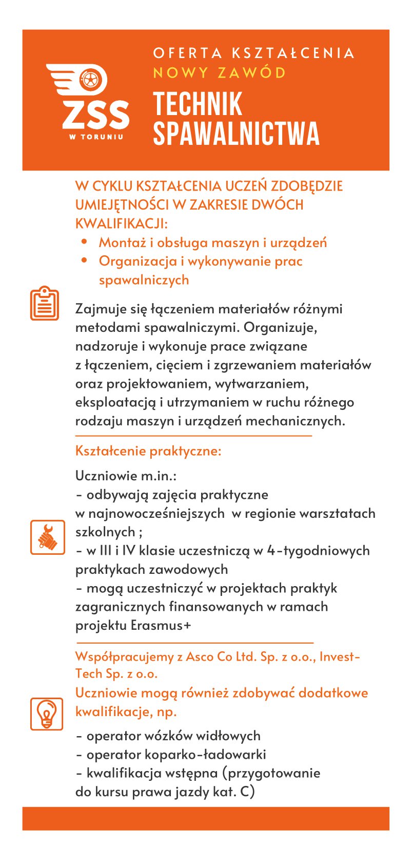 Technik spawalnictwa - Zespół Szkół Samochodowych w Toruniu